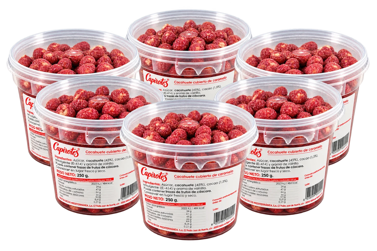 Pack de 6 Tarrinas de 250g Capirotes Original