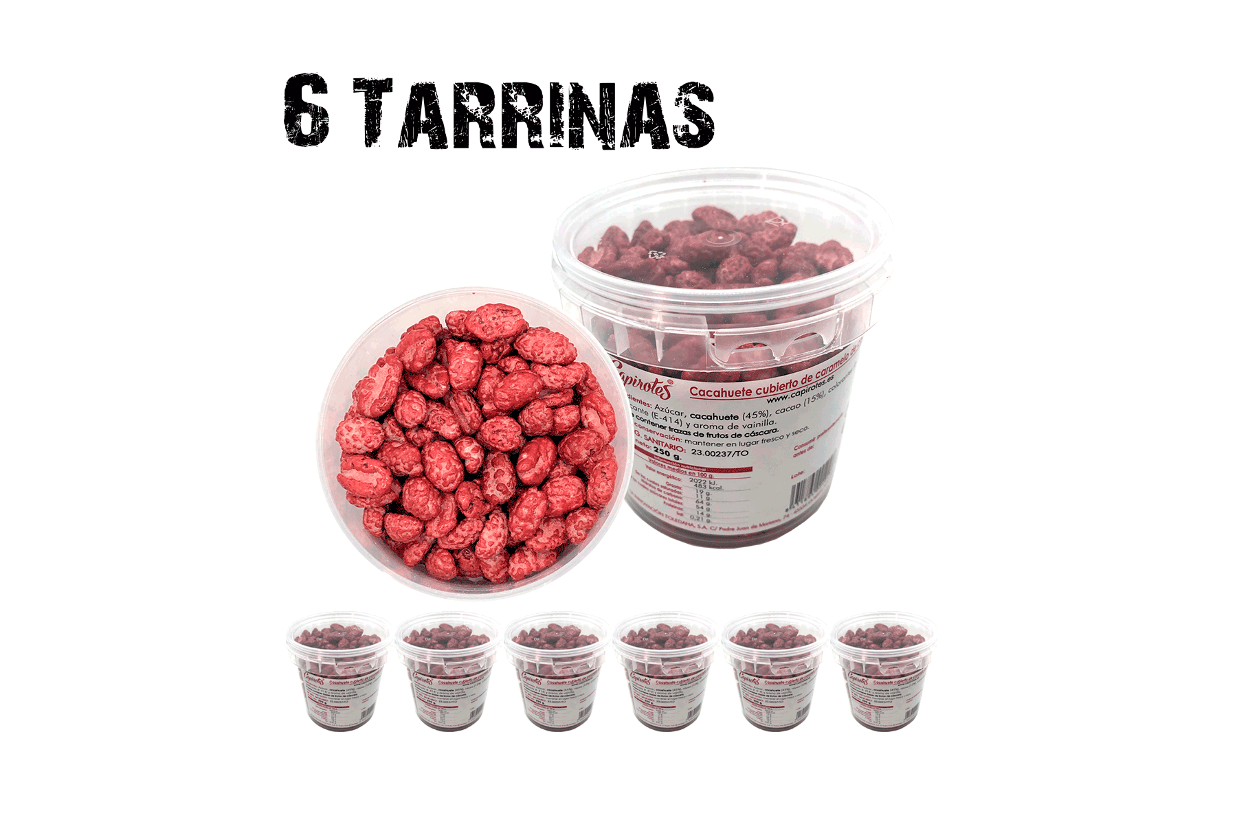 Pack Original de 6 tarrinas de cacahuetes garrapiñados 250 g
