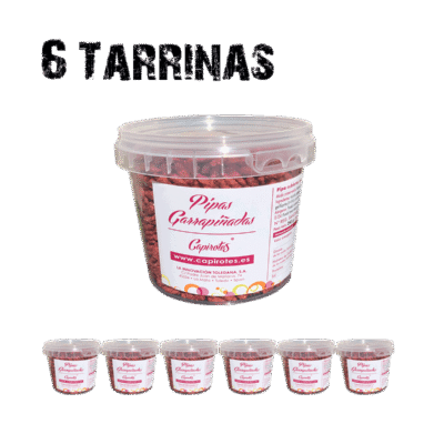 Pack Original de 6 tarrinas de 230 g de pipas garrapiñadas de Capirotes