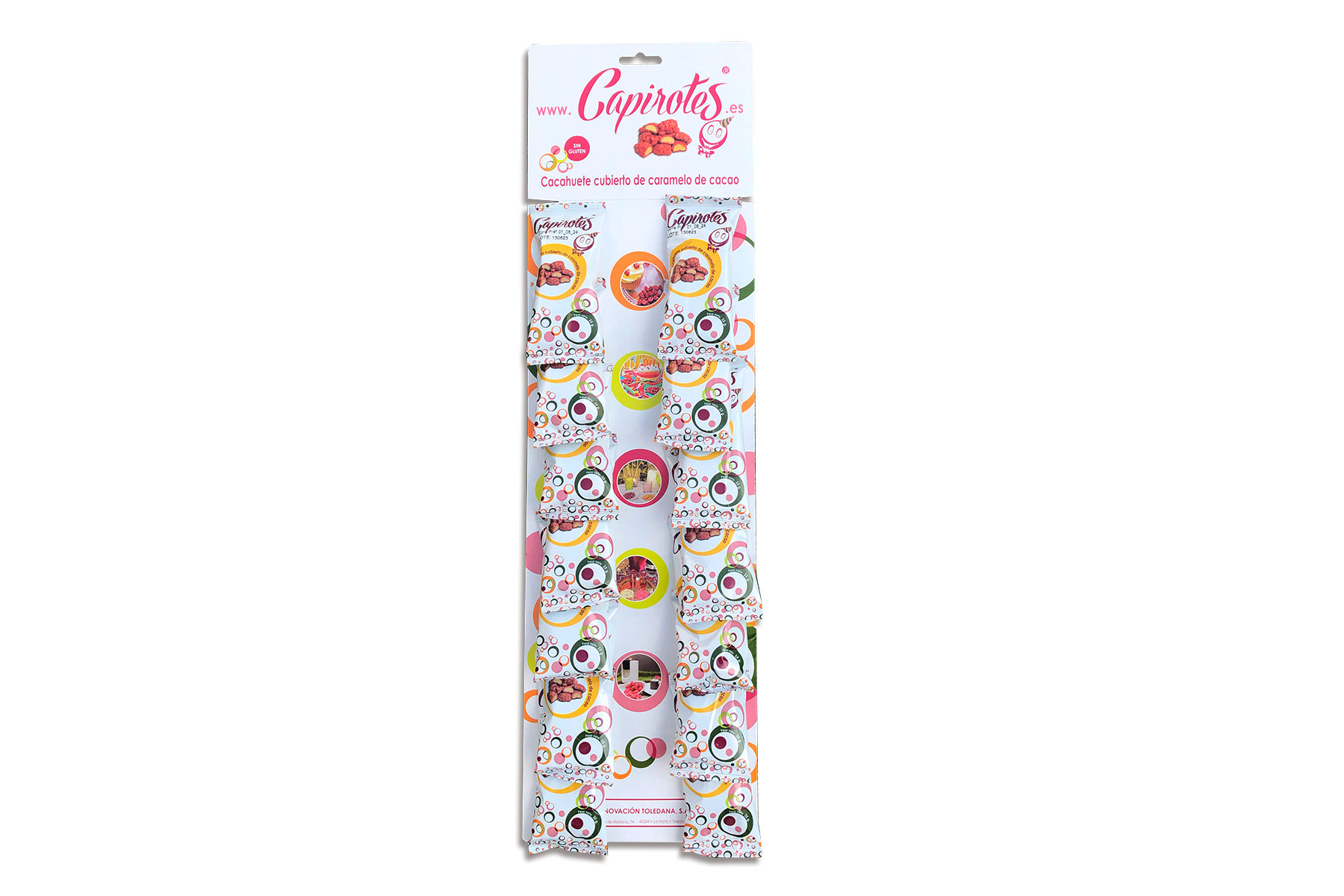 Panoplia Original de 14 bolsas de 35 g de cacahuetes garrapiñados de Capirotes