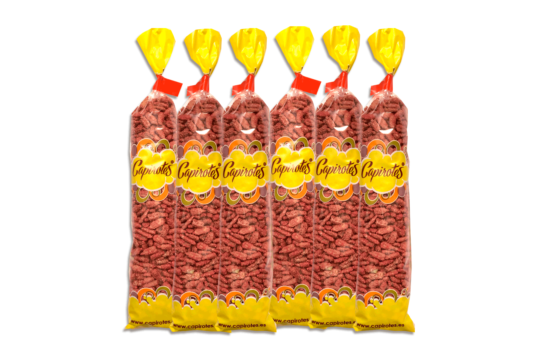 Pack Original de 6 bolsas de 90 g de pipas garrapiñadas de Capirotes