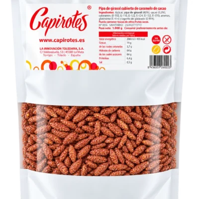 Bolsa de 1 kg de pipas peladas de girasol garrapiñadas artesanas Capirotes sin gluten