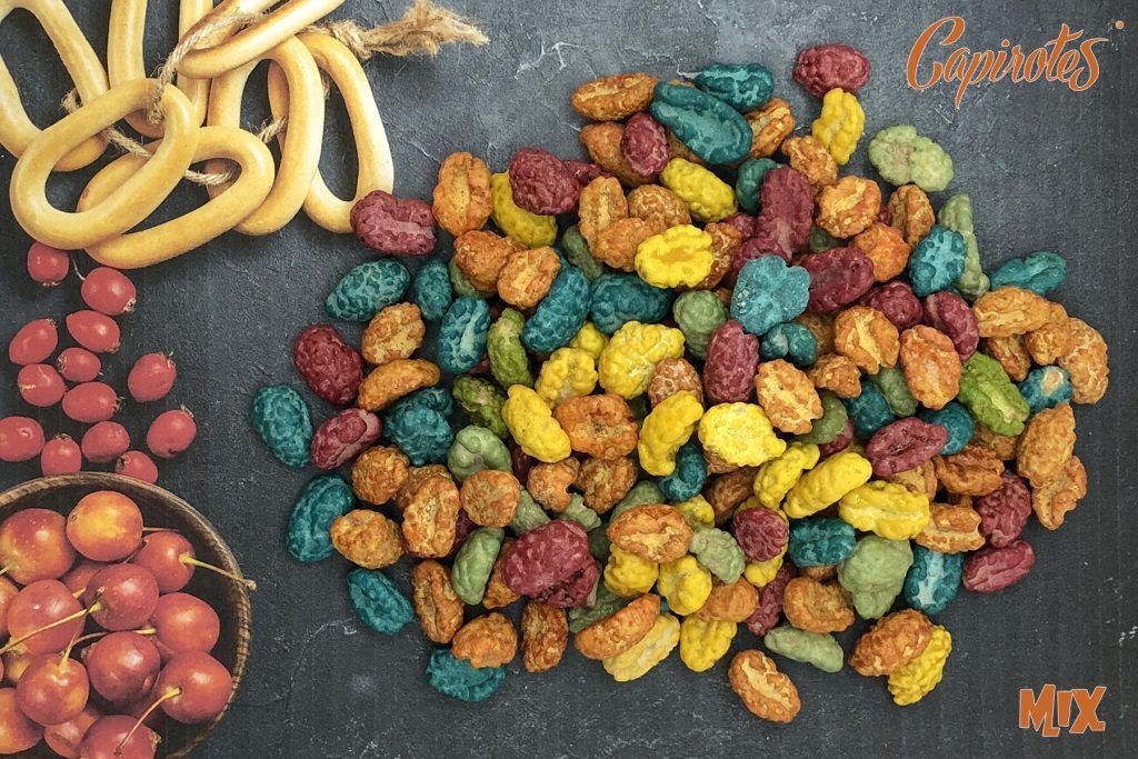 Cacahuetes garrapiñados de colores