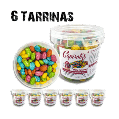 Pack Mix de 6 tarrinas de 250 g de cacahuetes garrapiñados de Capirotes