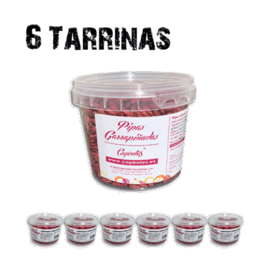 Pack Original de 6 tarrinas de 150 g de pipas garrapiñadas de Capirotes