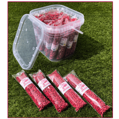 Cubo de 24 bolsas de pipas garrapiñadas artesanales de Capirotes