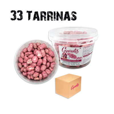 Pack Pink de 33 tarrinas de cacahuetes garrapiñados de Capirotes